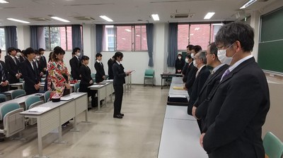 環境工学コース学位授与式を挙行しました（2020年3月24日）