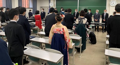 都市環境工学専攻修士学位授与式を挙行しました（2022年3月24日）